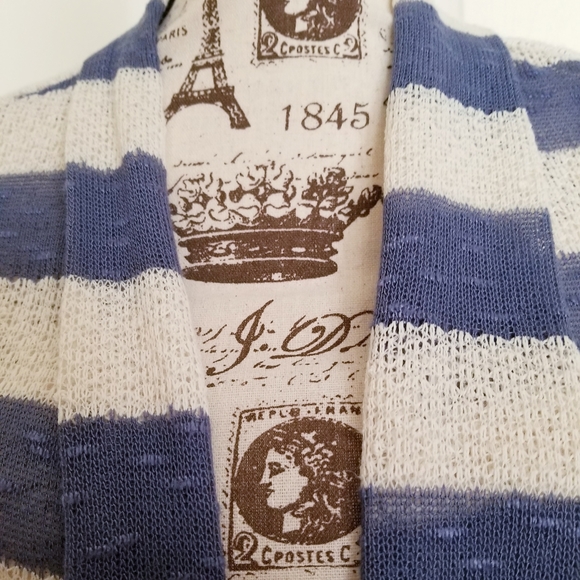 CKW Light Weight Blue/Cream Women's Cardigan - Picture 3 of 5